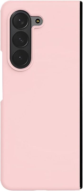 MARGOUN Compatible with Samsung Galaxy Z Fold 5 Case Silicone Skin-Friendly Design Slim Soft Edge Hard Back Shookproof Protection Folding Anti-Drop Cover SHD (Sand Pink)