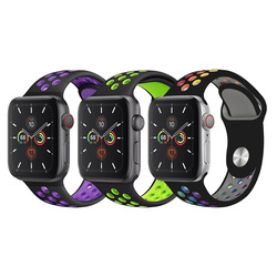 CATANES 3 Pack For Apple Watch 49mm 45mm 44mm 42mm Silicone Sport Band Nike Strap Compatible With iWatch Series Ultra/8/7/SE/6/5/4/3/2/1-N02