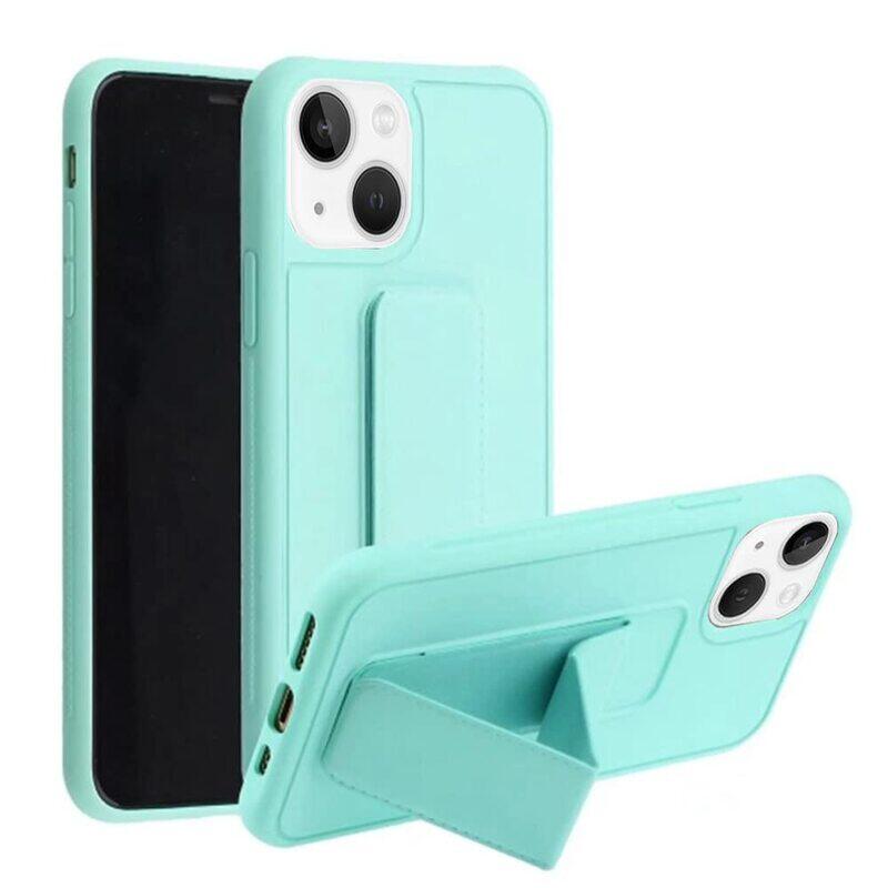

Margoun Apple iPhone 14 Car Magnetic Multi-function Shockproof Protective Mobile Phone Case Cover with Finger Grip Holder, Mint Green