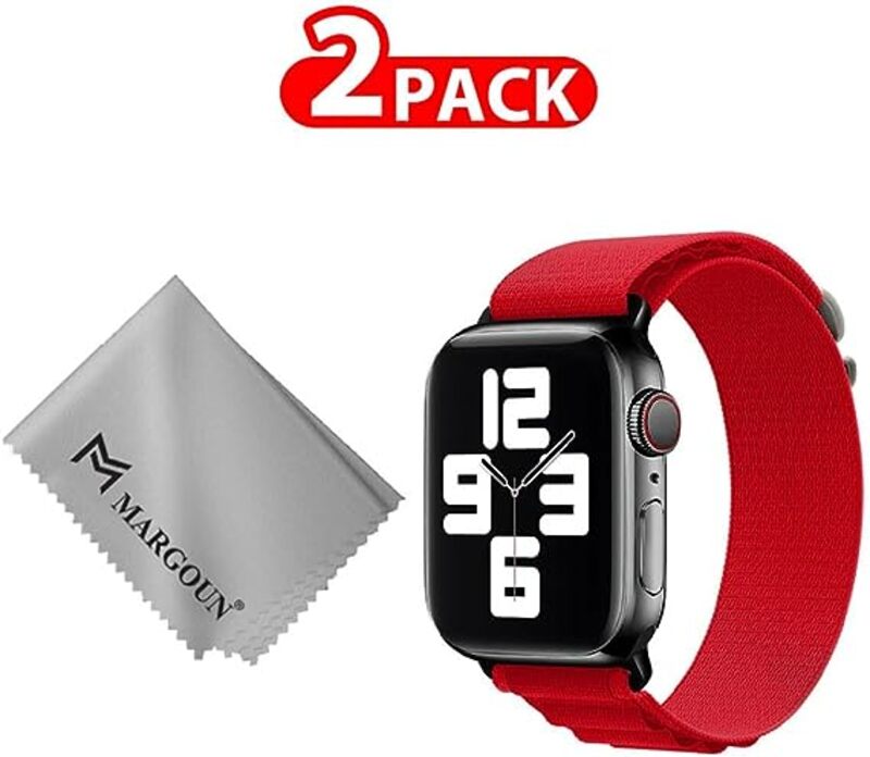 MARGOUN For Apple Watch Band 41mm 40mm 38mm Alpine Nylon Woven Sport Strap With Microfiber Cleaning Cloth Compatible For iWatch Series 8/7/SE/6/5/4/3/2/1 - A03