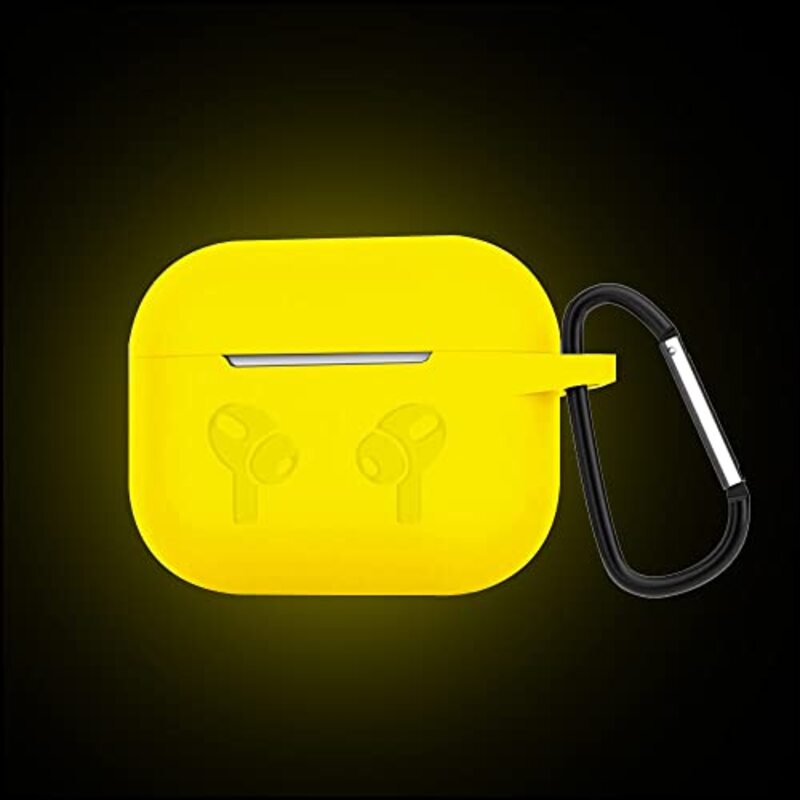 Margoun Silicone Case Cover with Clip for Airpods 3 Case 2021 3rd Generation, Yellow