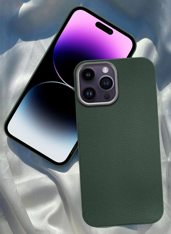 

MARGOUN for iPhone 14 Pro Max Case Cover Leather Case with Lens Frame Shockproof Full Body Protective Cover Green