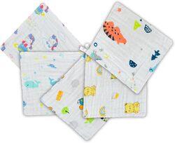MARGOUN Baby Muslin Washcloths Soft Face Cloths for Newborn 30 * 30 cm, Absorbent Bath Face Towels, Baby Wipes, Burp Cloths or Face Towels (5 pack A)