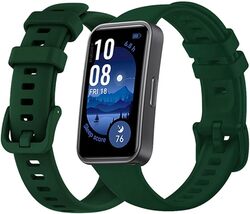 MARGOUN Compatible with Huawei Band 9 Strap Silicone Watch Band Smartwatch Wristband Replacement Strap Bracelet - Dark Green