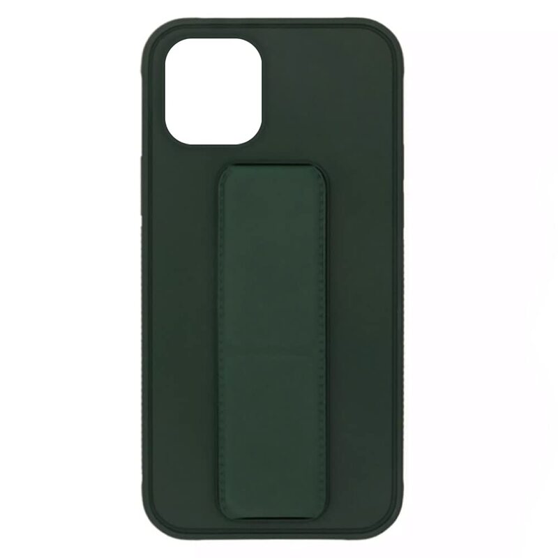 Margoun Apple iPhone 12 Pro Multi-Function Shockproof Protective Two-In-One Finger Grip Holder Mobile Phone Case Cover, Dark Green