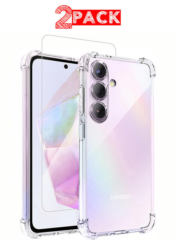 

MARGOUN for Samsung Galaxy A35 5G 2 Pack Clear Case and Screen Protector Ultra Slim Thin Flexible Scratch Resistant Transparent TPU Shockproof Case