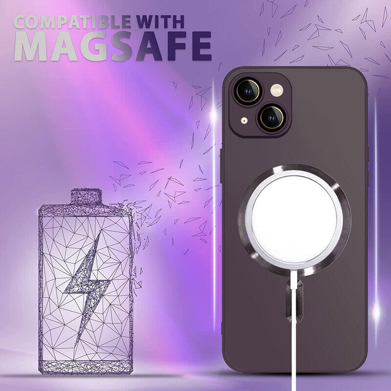 MARGOUN for iphone 14 Case and Cover With MagSafe Built-in High-Grade TPU Material Purple