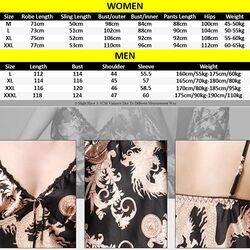 MARGOUN Bathrobe Women's XXL 3 Pieces Pajamas Set Comfortable Sleepwear Silk Lovers Nightgown Dressing Gown Dragon Pattern Black WP032