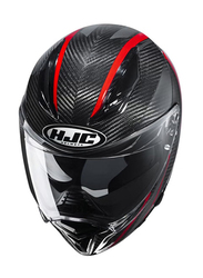 HJC F70 Carbon Eston Helmet, Large, F70-MC1-L, Black/Red