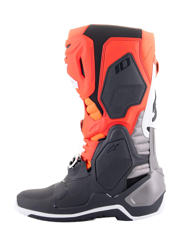 Alpinestars Tech 10 Boots, Size 9, Orange/Black/Red/White, 2010020-1332-9