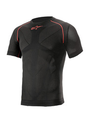 Alpinestars S.P.A. Stars Ride Tech V2 Top Short Sleeve Summer for Men, M/L, Black/Red