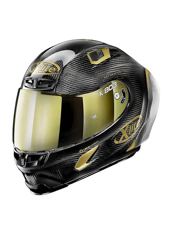 

Nolan Group SPA RS Carbon Golden Edition Motorcycle Helmet, Small, X-803RSUC-033-, Black/Golden