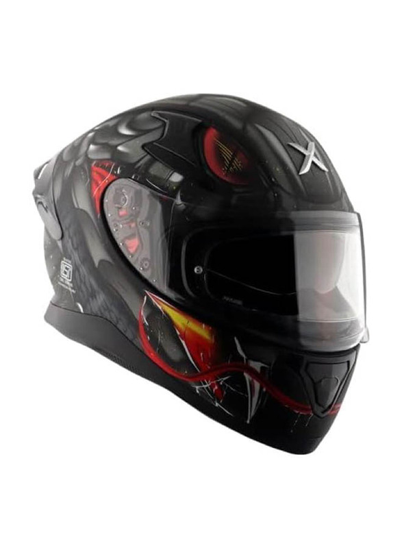 Axor Apex Venomous DV Full Face Dull Helmet, Small, Black/Grey