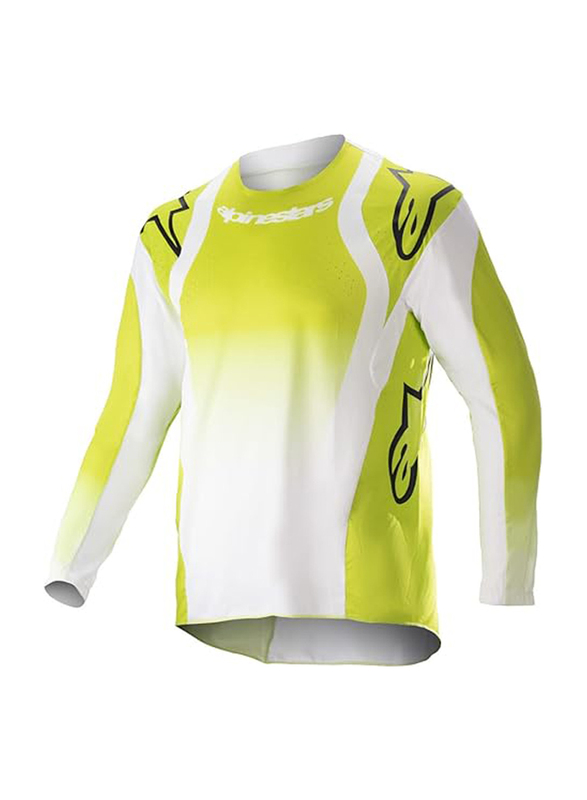 Alpinestars Youth Racer Push Jersey, Large, Yellow/Fluo/White