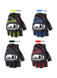 Scoyco MC44D Motorcycle Anti-Slip Shockproof Wear-Resistant Summer Half Finger Gloves, X-Large, MC44D-RED-XL, Black/Red, MC44D-RED-XL