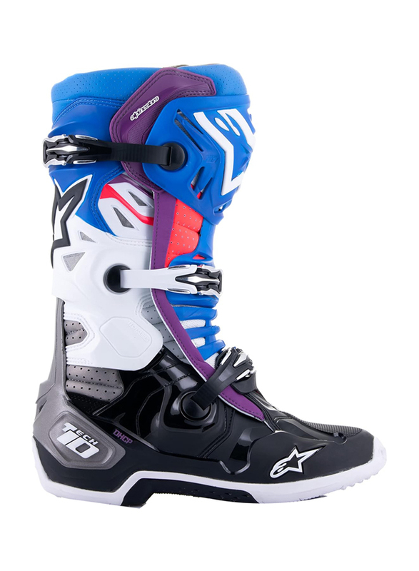 Alpinestars Tech 10 Supervented Boots, Size 9, Black/Blue/White, 2010520-1792-9