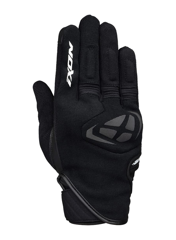 Ixon MIG Textile/Leather Motorcycle Summer Gloves, Medium, 300111068-1015-M, Black/White
