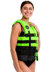 Jobe Sports International 4 Buckle Life Vest, Medium, Lime/Black