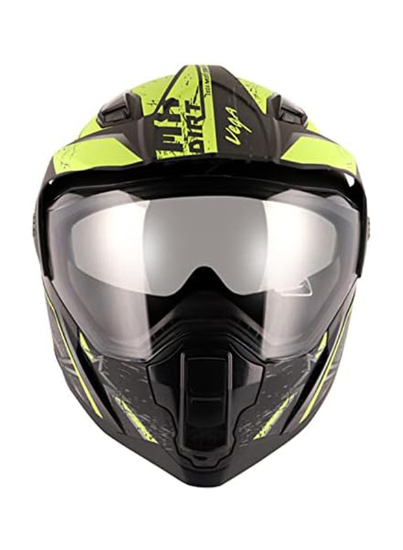 Vega Mount D/V MX Dirt Motocross Helmet, Small, Black/Yellow