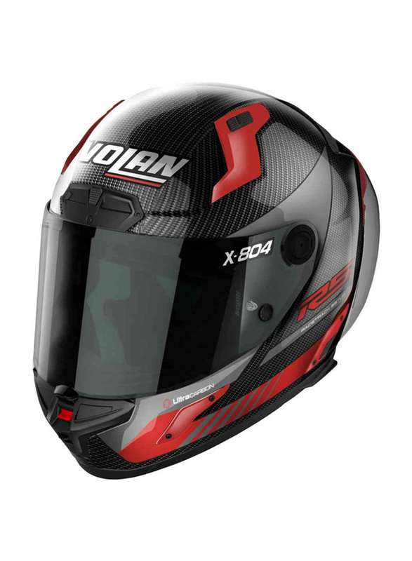 Nolan X-804 Rs U.C. Hot Lap Carbon Helmet, Medium, Red