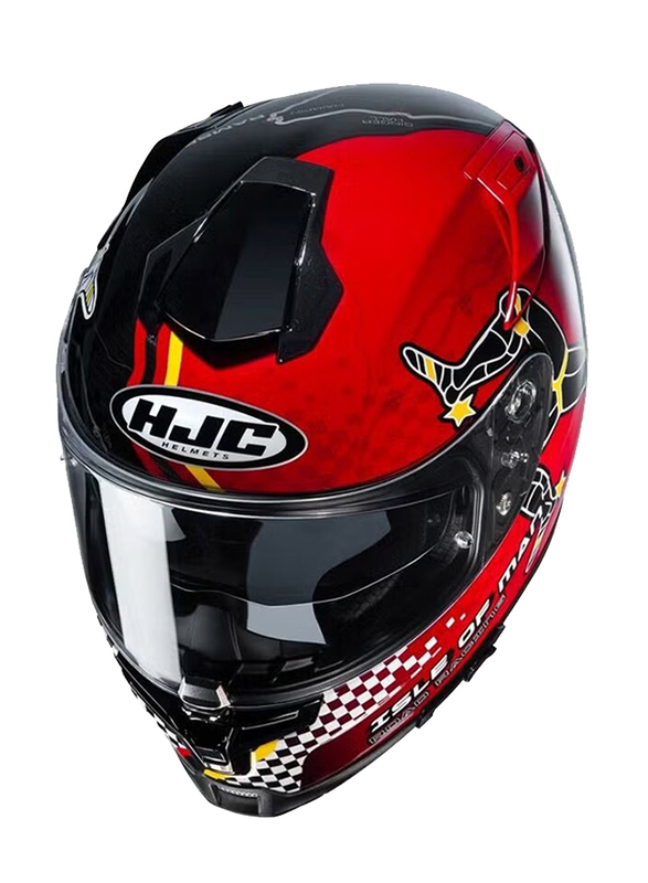 HJC RPHA 70 Isle of Man MC1 Helmet, Medium, RPHA70-MC1-ISLE-M, Black/Red