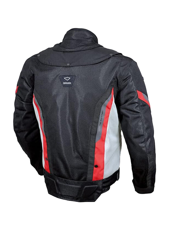 Hit Air MX8 Airbag Mesh Jacket for Bikers, Black/Red, Small