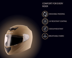 Vega Edge DX-E Full Face Helmet, Large, Brown