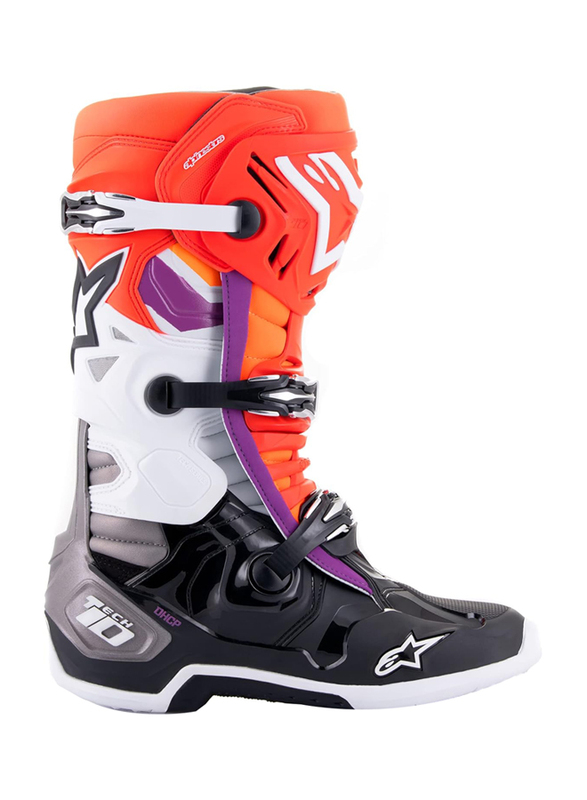 Alpinestars Tech 10 Boots, Size 9, Orange/Black/Red/White, 2010020-1332-9