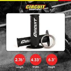 Circuit Equipment V Racing Handlebar Motorcycle Grips, 1 Pair, MA018-21Z, Black/Light Blue