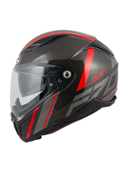 HJC F70 Carbon Eston Helmet, Large, F70-MC1-L, Black/Red
