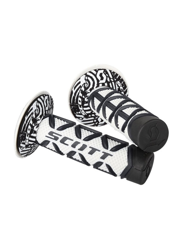 Scott Diamond + Donut Motorcycle Handle Grip Set, Black/White