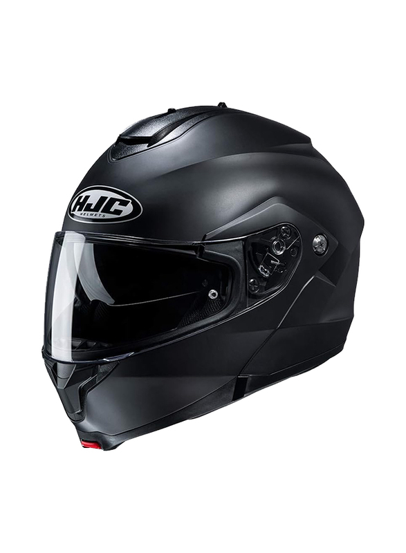 HJC C91 Solid Fip-Up Semi Flat Motorcycle Helmet, Medium, C91-SOL-SFBLK-M, Black