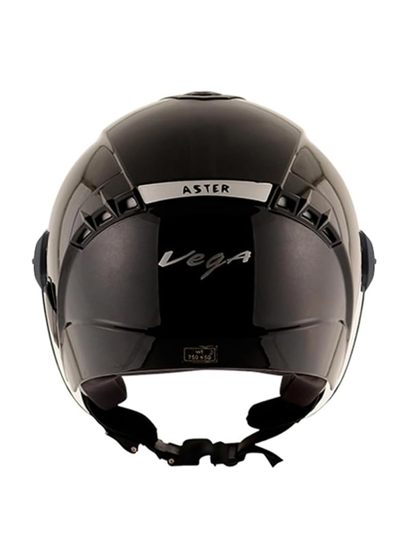 Vega Aster DX-E Open Face Helmet, X-Large, Black