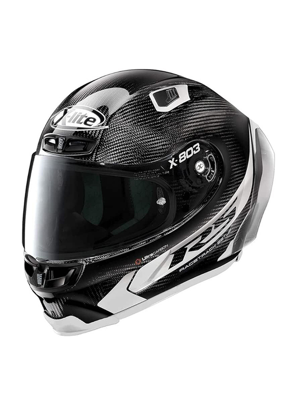 Nolan Group SPA X-Lite Ultra Carbon Hot Lap Racing Motorcycle Helmet, X-Large, X-803RSUL-14-, Black/Silver