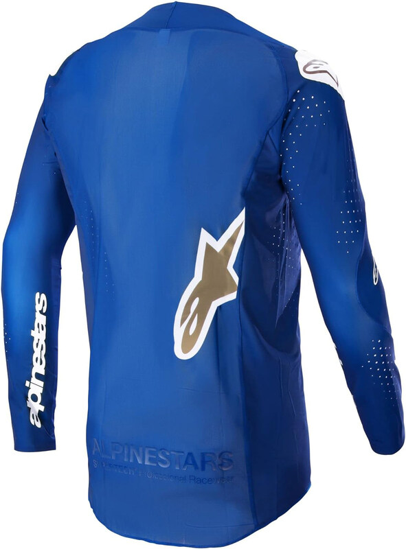 Alpinestars Supertech Bruin Jersey for Men, Large, Blue Brushed Gold