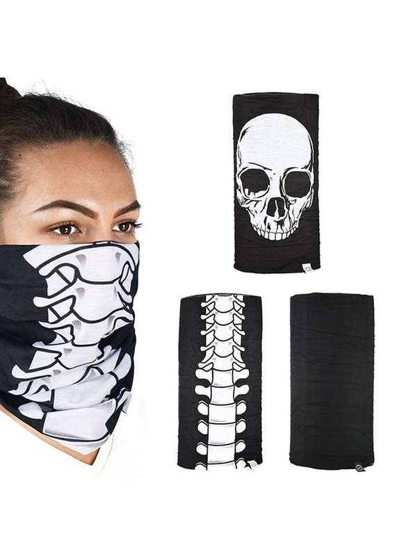 Oxford Comfy Skeleton Head & Neck Wear, Black/White, 3 Piece