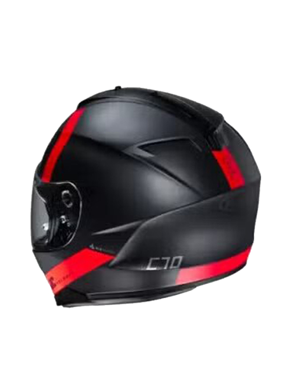 HJC C70 MC1SF Eura Helmet, Large, C70-EURA-MC1SF-L, Black/Red