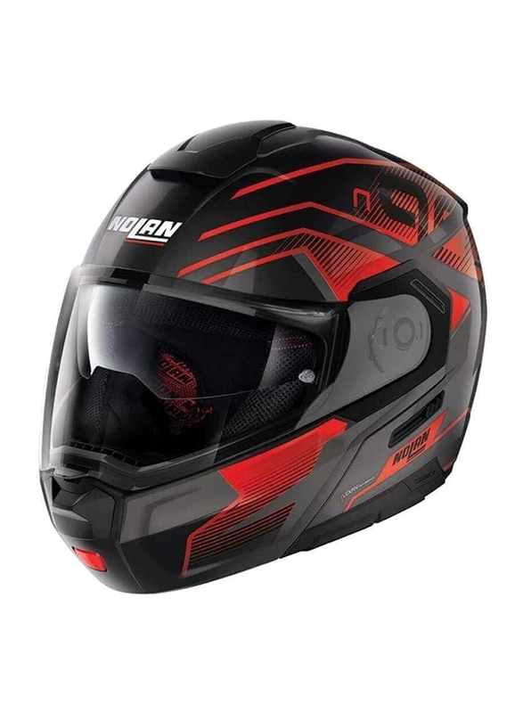 Nolan Group SPA Comeback N-Com Helmet, X-Large, N90-3-044-, Black/Red