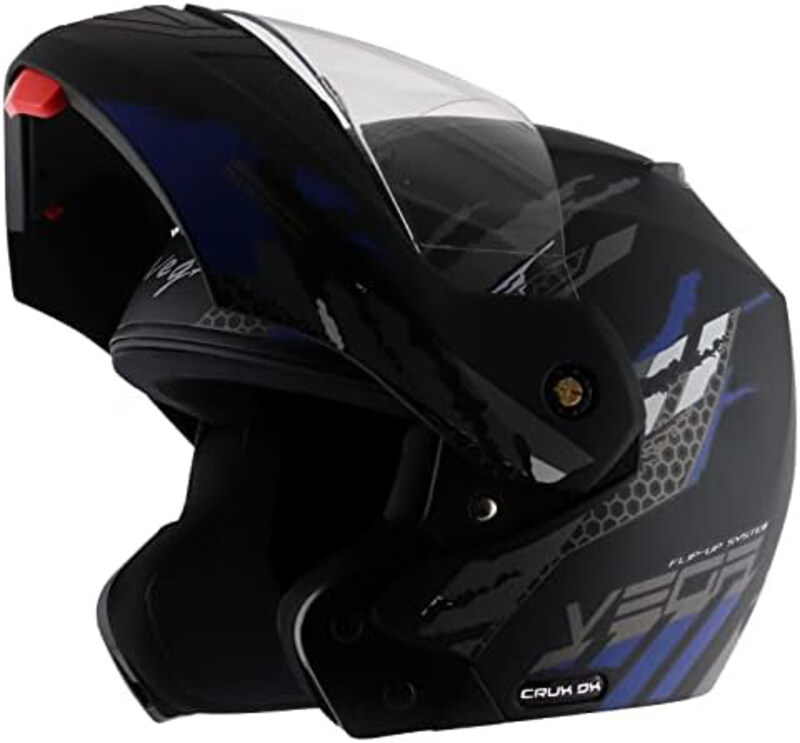 

Vega Crux DX Checks Motorcycle Flip-Up Helmet, X-Large, Dull Black