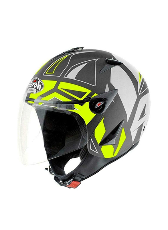 Airoh Jt Convert Open Face Helmet, Medium, JTC31-M, Yellow Matt