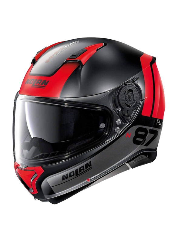 

Nolan N87 Plus Distinctive 024 N-Com Motorcycle Helmet, Black/Red, Medium