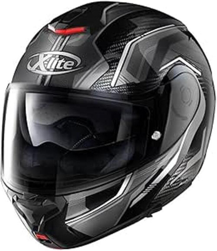 

Nolan Ultra Carbon Alchemix N-Com Flip-Up Helmet, Medium, Black/White