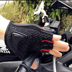 Scoyco MC44D Motorcycle Anti-Slip Shockproof Wear-Resistant Summer Half Finger Gloves, X-Large, MC44D-BLK-XL, Black