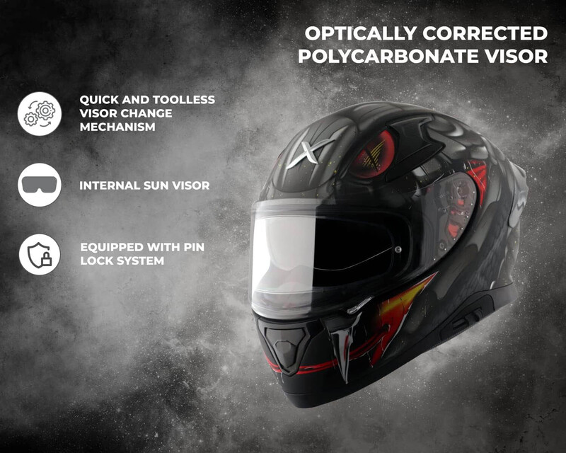 Axor Helmets Apex Venomous D/V-E Dkgr/Dull Helmet, Large, Black/Grey