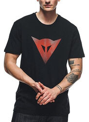 Dainese T-Shirt Logo, Small, Black/Fluo-Red