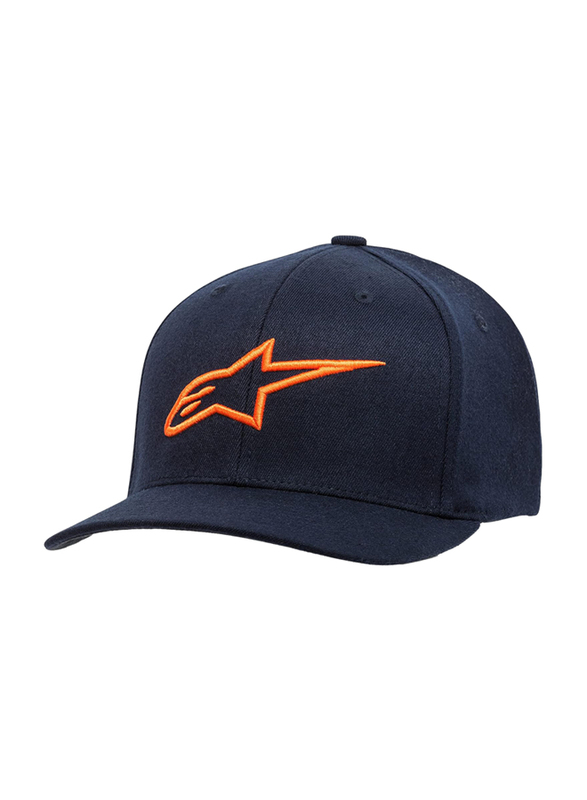 Alpinestars Ageless Curve Hat for Men, S-M, Navy/Orange