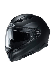HJC F70 Solid Semi Flat Helmet, Large, F70-SOL-BLK-L, Black