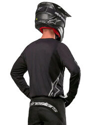 Alpinestars S.P.A. Stars Fluid Graphite Jersey for Men, Small, Black/Silver