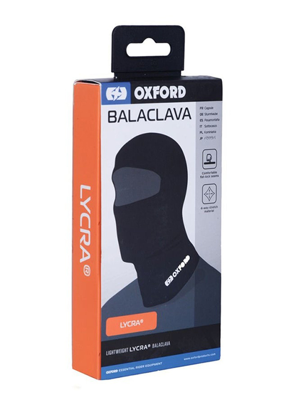 Oxford Balaclava Lycra for Men, Black, One Size