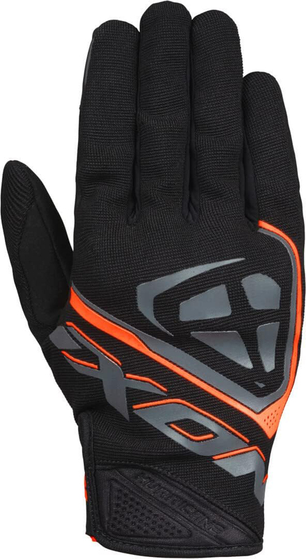 Ixon Hurricane Textile Summer Motorcycle Gloves, Large, Black/Orange